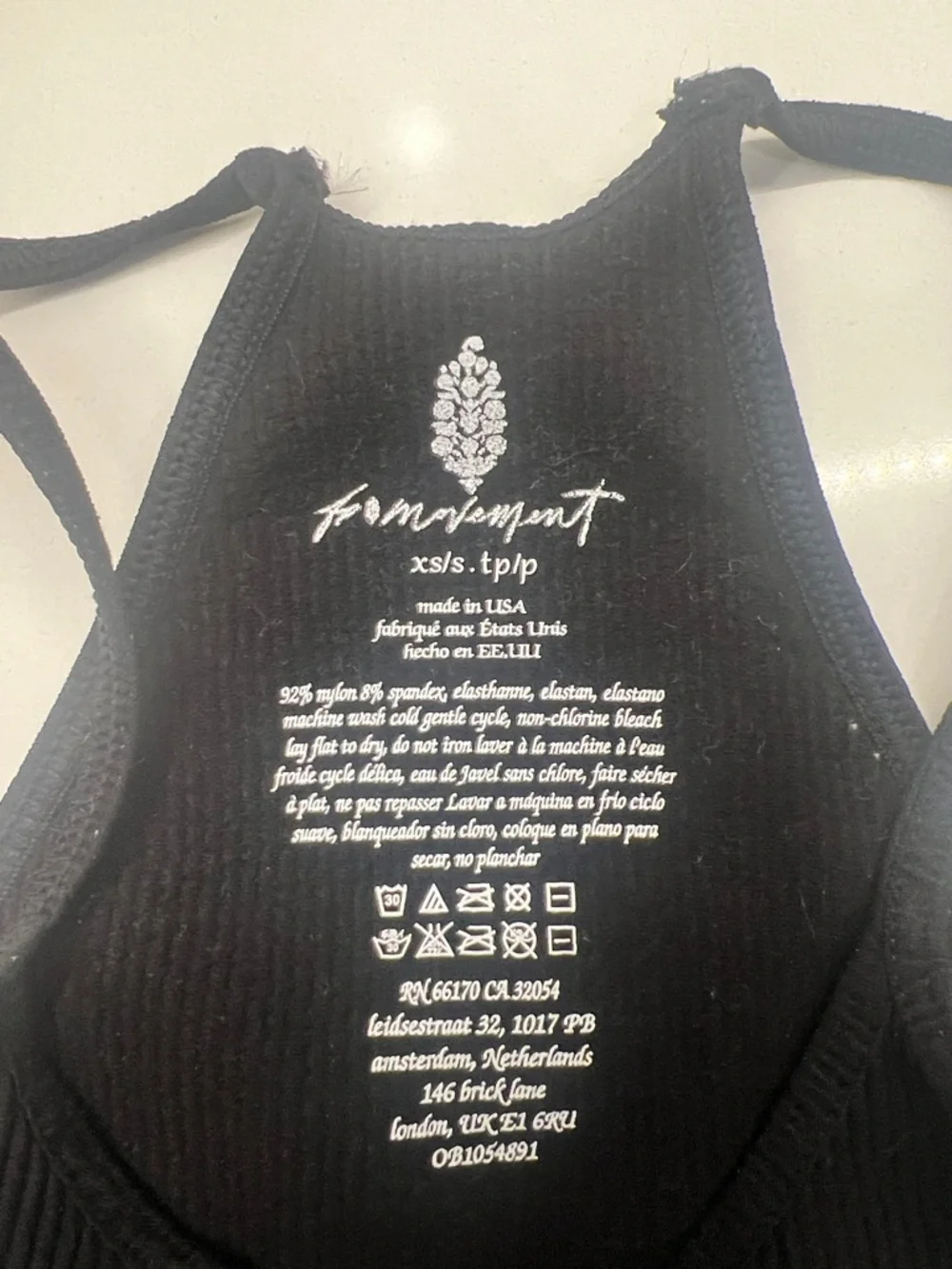 FP Movement by Free People Ribbed Racerback Crop Tanks - Black & Cream - Picture 3 of 4